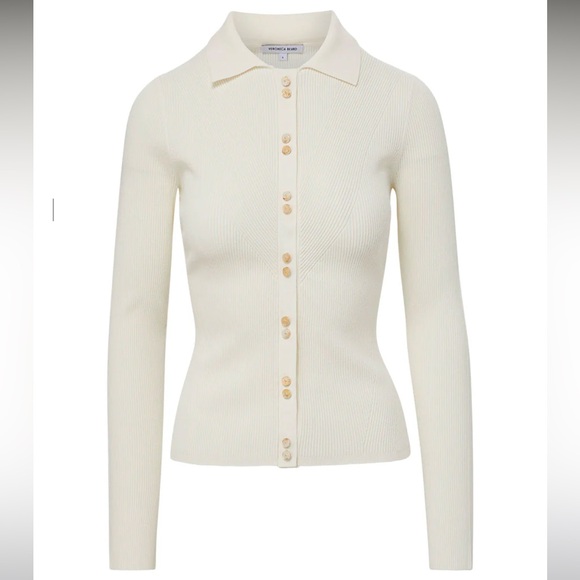 NWT Veronica Beard Aviva Rib-Knit Cardigan - Picture 2 of 9